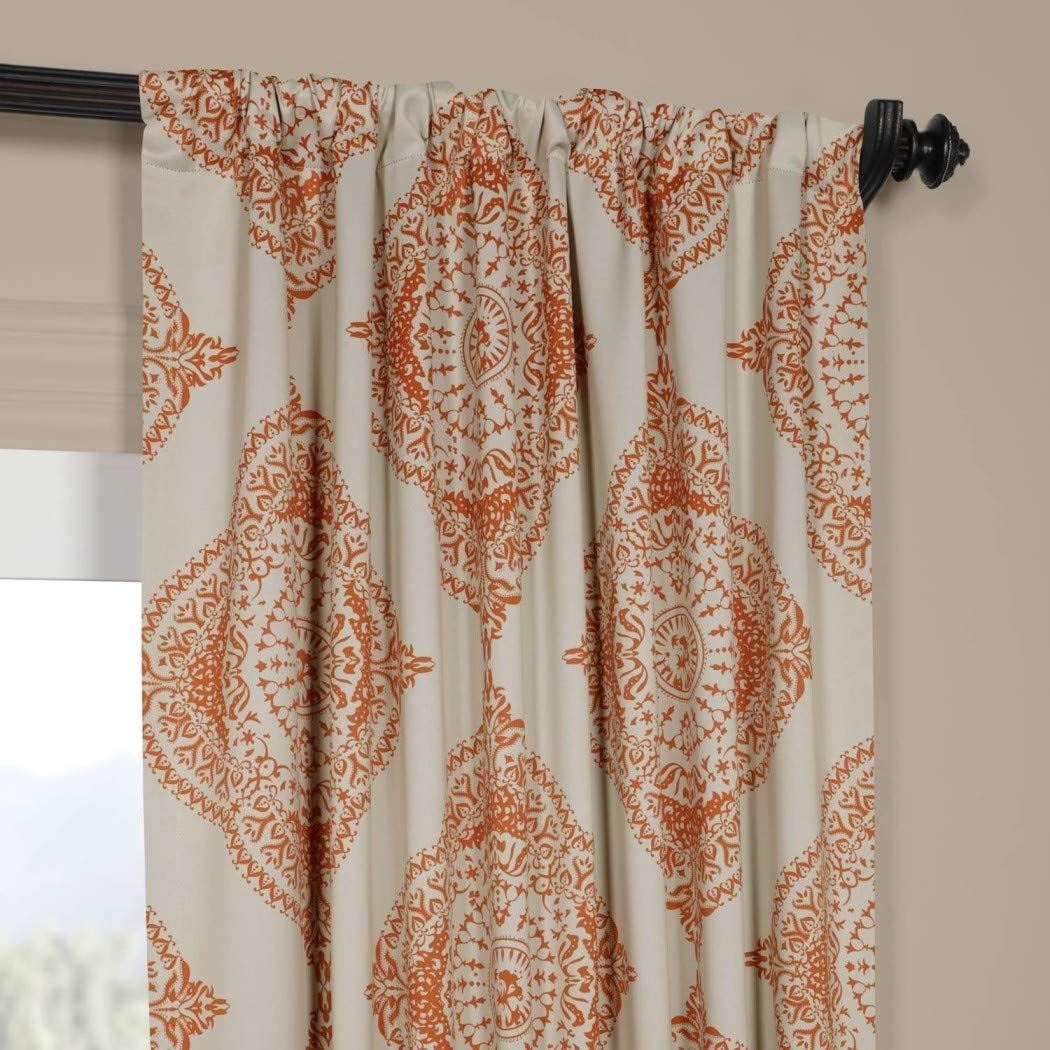 2 Piece Girls Burnt Moroccan Window Curtain 96 Inch Pair Panel Set