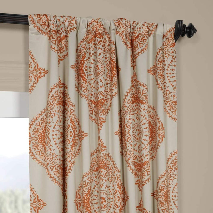 2 Piece Girls Burnt Moroccan Window Curtain 96 Inch Pair Panel Set