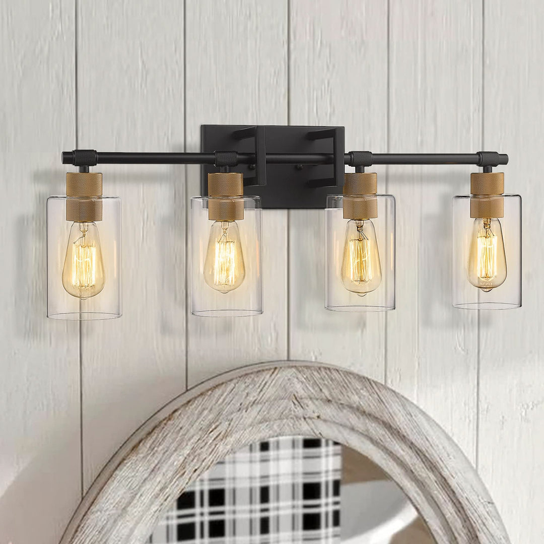 4-light Vintage Wall Mount Vanity Light Black Industrial Modern Contemporary - Diamond Home USA