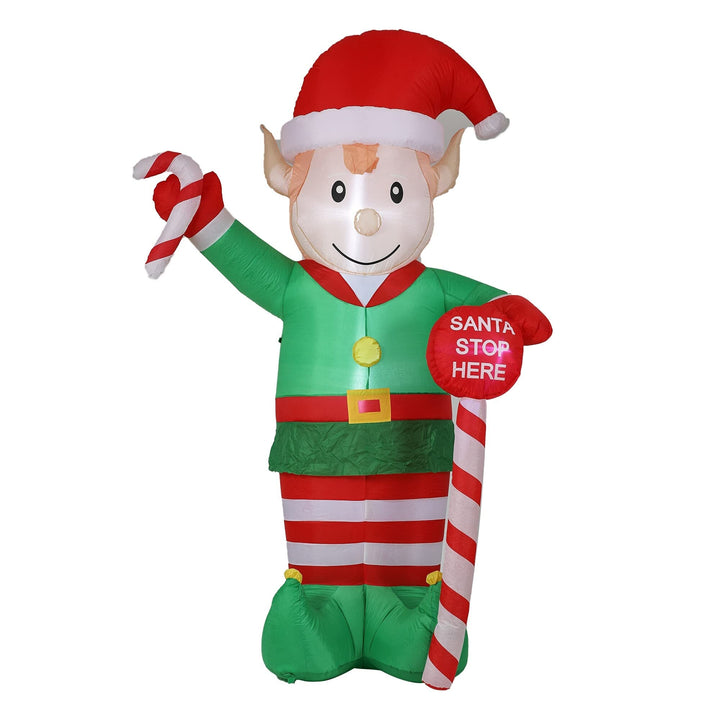 Lighted 8ft Elf Outdoor Inflatable H X 63" W 40.55" D Multi Color Elves - Diamond Home USA