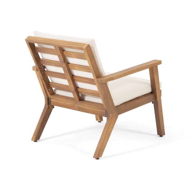 Christopher Knight Home Carlos Outdoor Acacia Wood Club Chairs with Cushions - Diamond Home USA