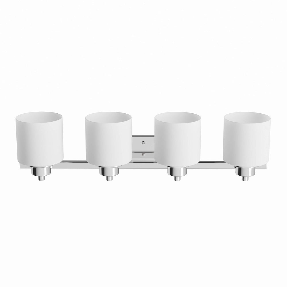 Contemporary 4-Light Chrome Bath/Vanity Light ilver Modern Transitional Glass - Diamond Home USA