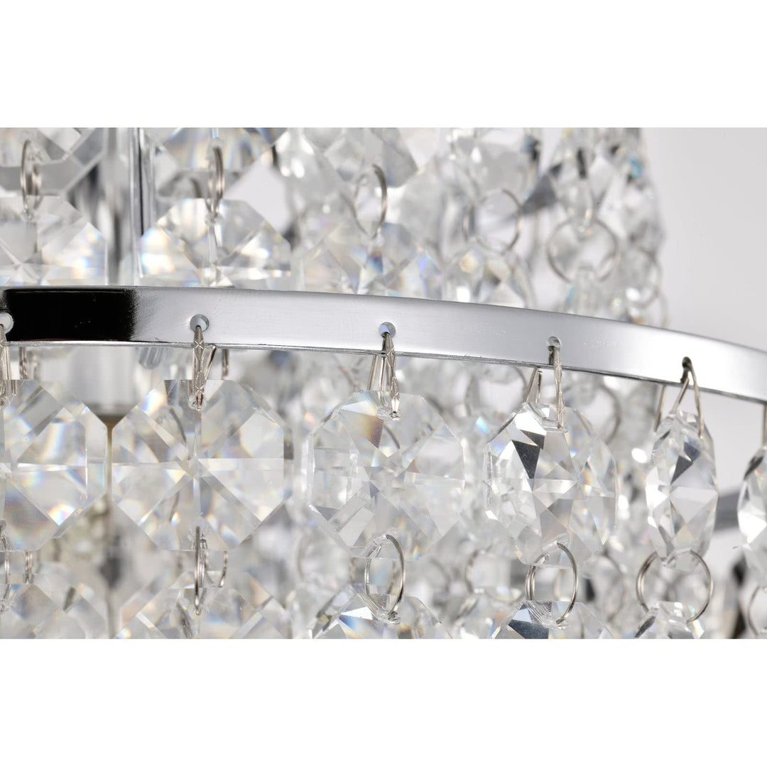 Chrome Finish 1-light Glam Mini Chandelier with Tier Cascading s - Diamond Home USA