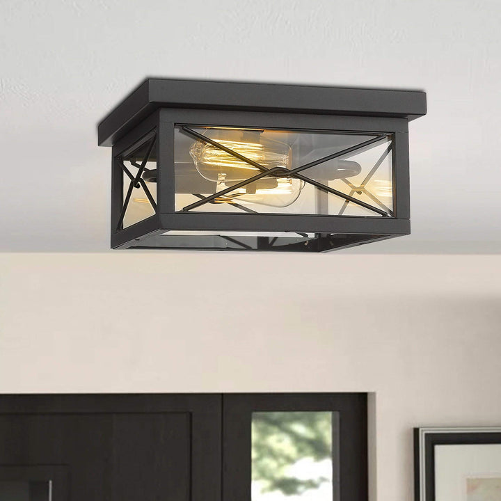 Light Flush Mount Light Black Modern Contemporary Iron Energy Efficient - Diamond Home USA