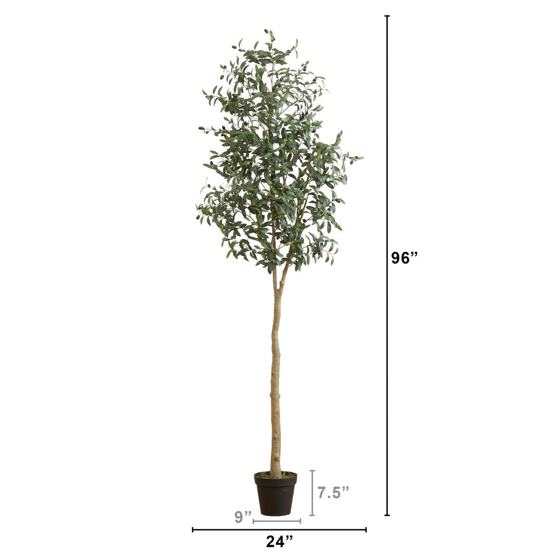 Nearly Natural 8ft. Artificial Olive Tree - Diamond Home USA