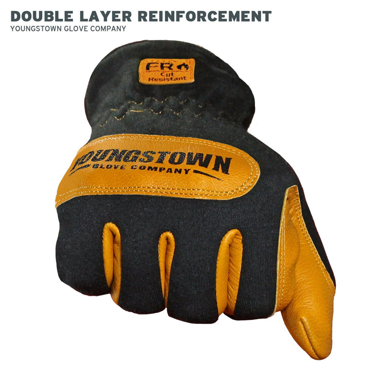 Youngstown Gloves FR Mechanics Hybrid Kevlar Lined Work Glove for Men - Flame