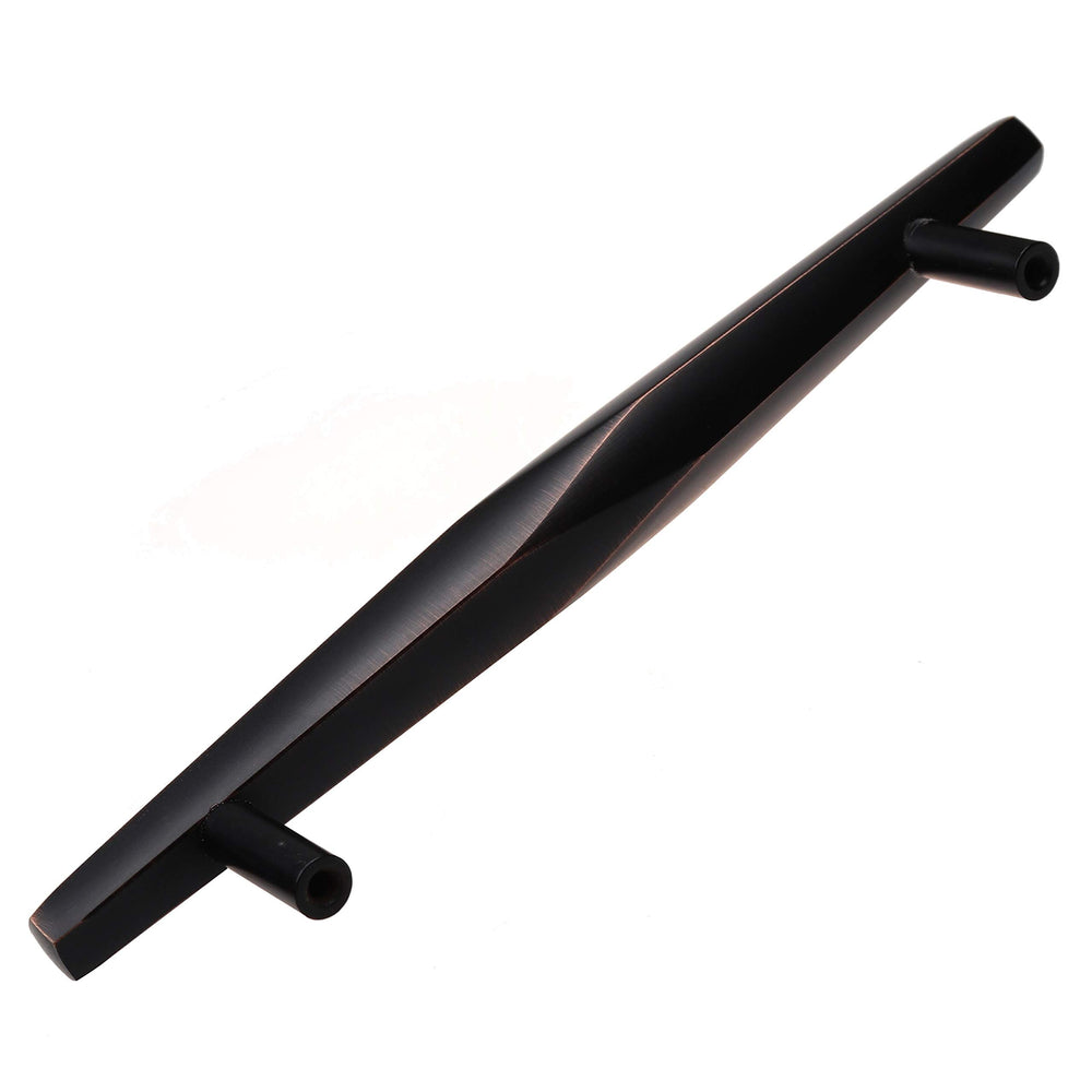 10-Pack 5-inch Center Solid Faceted Bar Pull Brown Modern Contemporary Metal Oil - Diamond Home USA