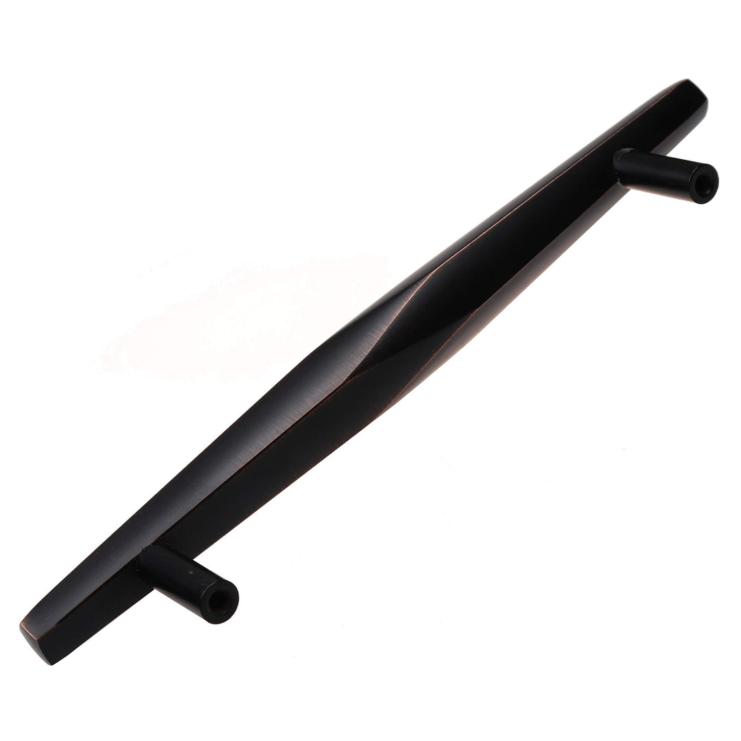 10-Pack 5-inch Center Solid Faceted Bar Pull Brown Modern Contemporary Metal Oil - Diamond Home USA