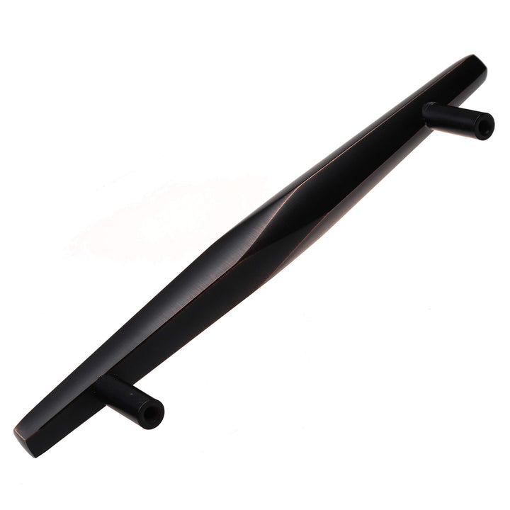 10-Pack 5-inch Center Solid Faceted Bar Pull Brown Modern Contemporary Metal Oil - Diamond Home USA