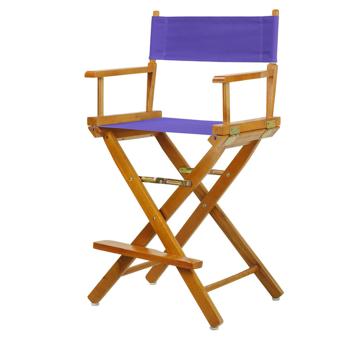 Casual Home Honey Oak Frame/Purple Canvas 24" Counter Height Directors-Chairs