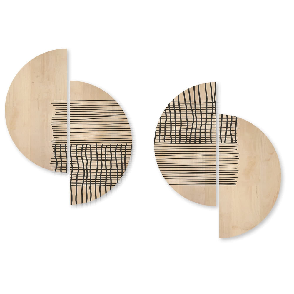 Geometric Compostions of Elementary Forms XIX' Modern Wood Wall Art Set of 4 - Diamond Home USA