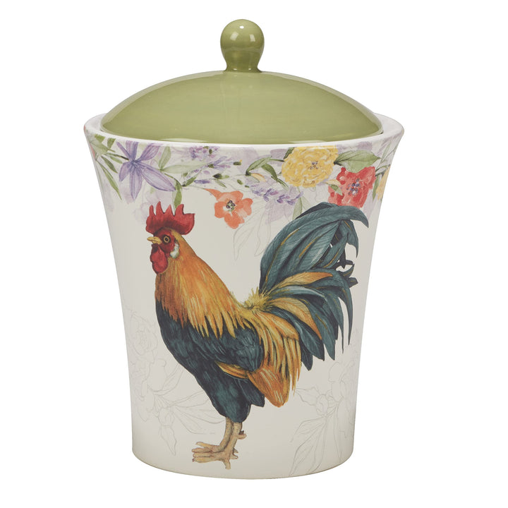 Floral Rooster 3 Piece Canister Set 54 Oz 72 Oz. Multi Color Ceramic - Diamond Home USA