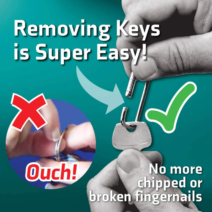 Lucky Line 2” Rectangular Key Ring with Turn Twist Sleeve Closure (7020025) - Diamond Home USA