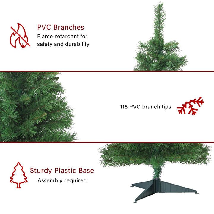 Jeco 3 Ft Tacoma Pine Artificial Christmas Tree 3 Feet Green - Diamond Home USA