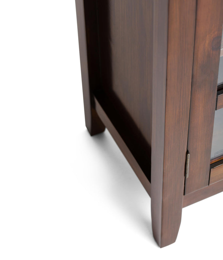 SIMPLIHOME Artsan SOLID WOOD 38 Inch Wde Transtonal Medum Storage Cabnet Russet Brown - Diamond Home USA