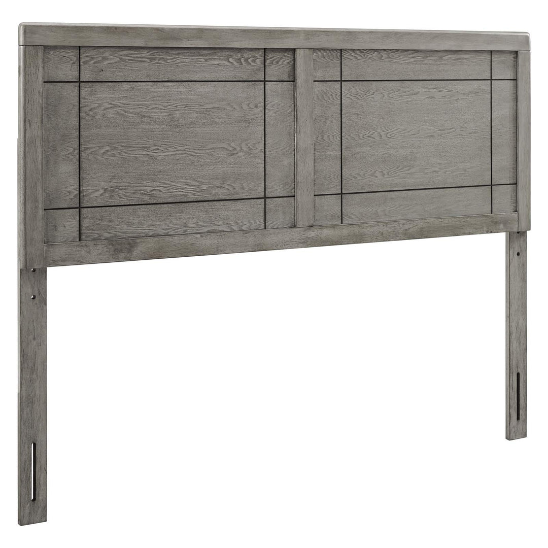 Modway Archie King Wood Headboard in Gray - Diamond Home USA