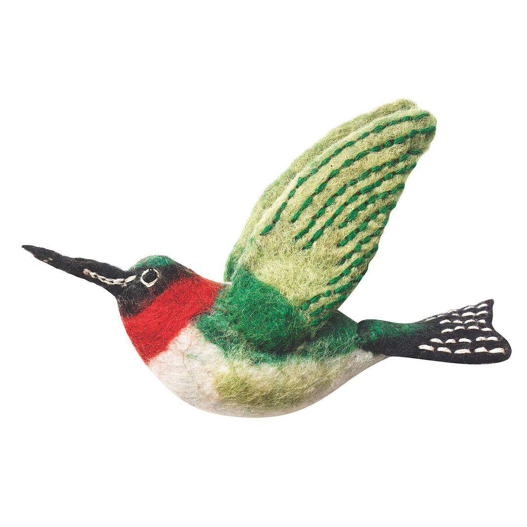 Wild Woolies Felt Bird Garden Ornament Hummingbird