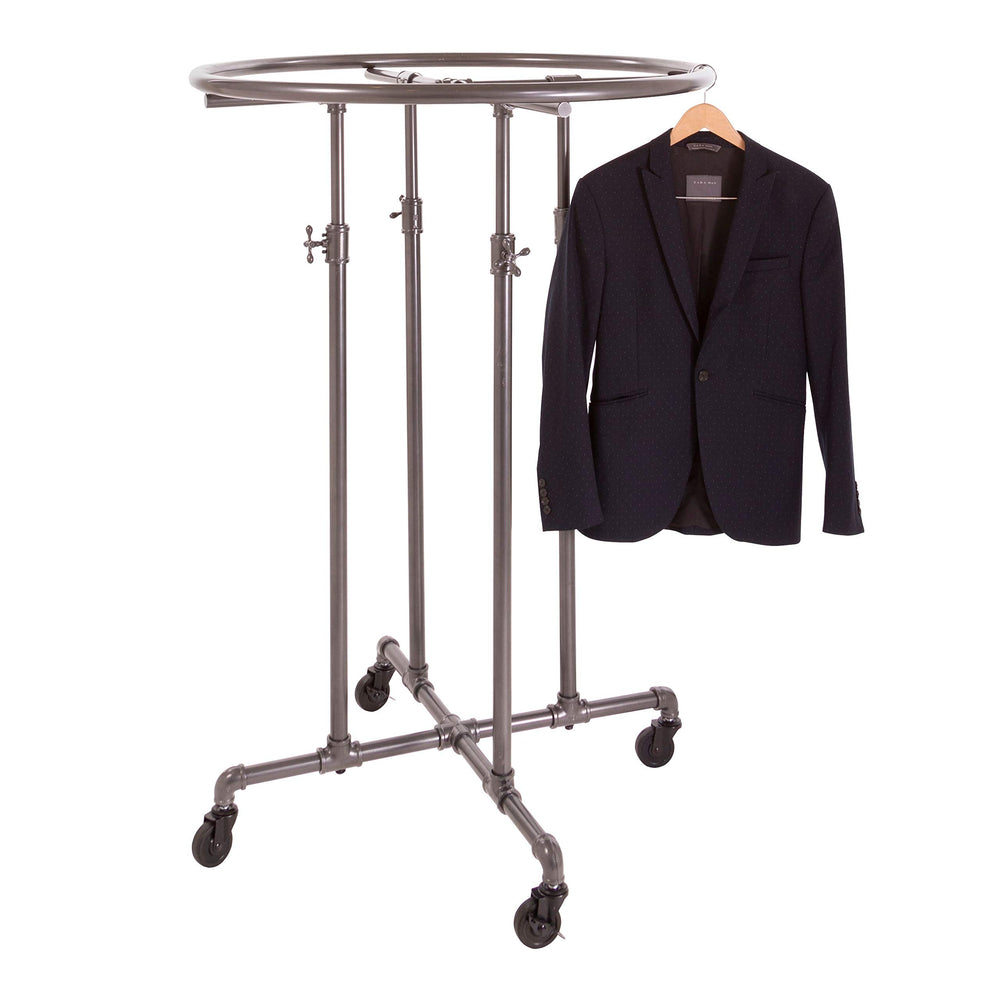Econoco PSRD36 Adjustable Height Pipeline Round Garment Rack 36" Dia. - Diamond Home USA