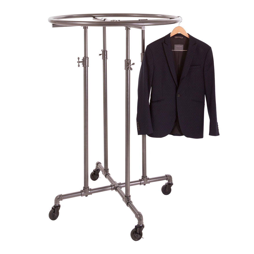 Econoco PSRD36 Adjustable Height Pipeline Round Garment Rack 36" Dia. - Diamond Home USA