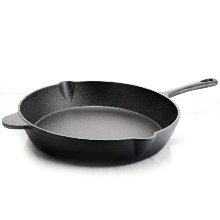 Store 12" Frying Pan Round Preseasoned O/s Color Sticker Black Cast Iron