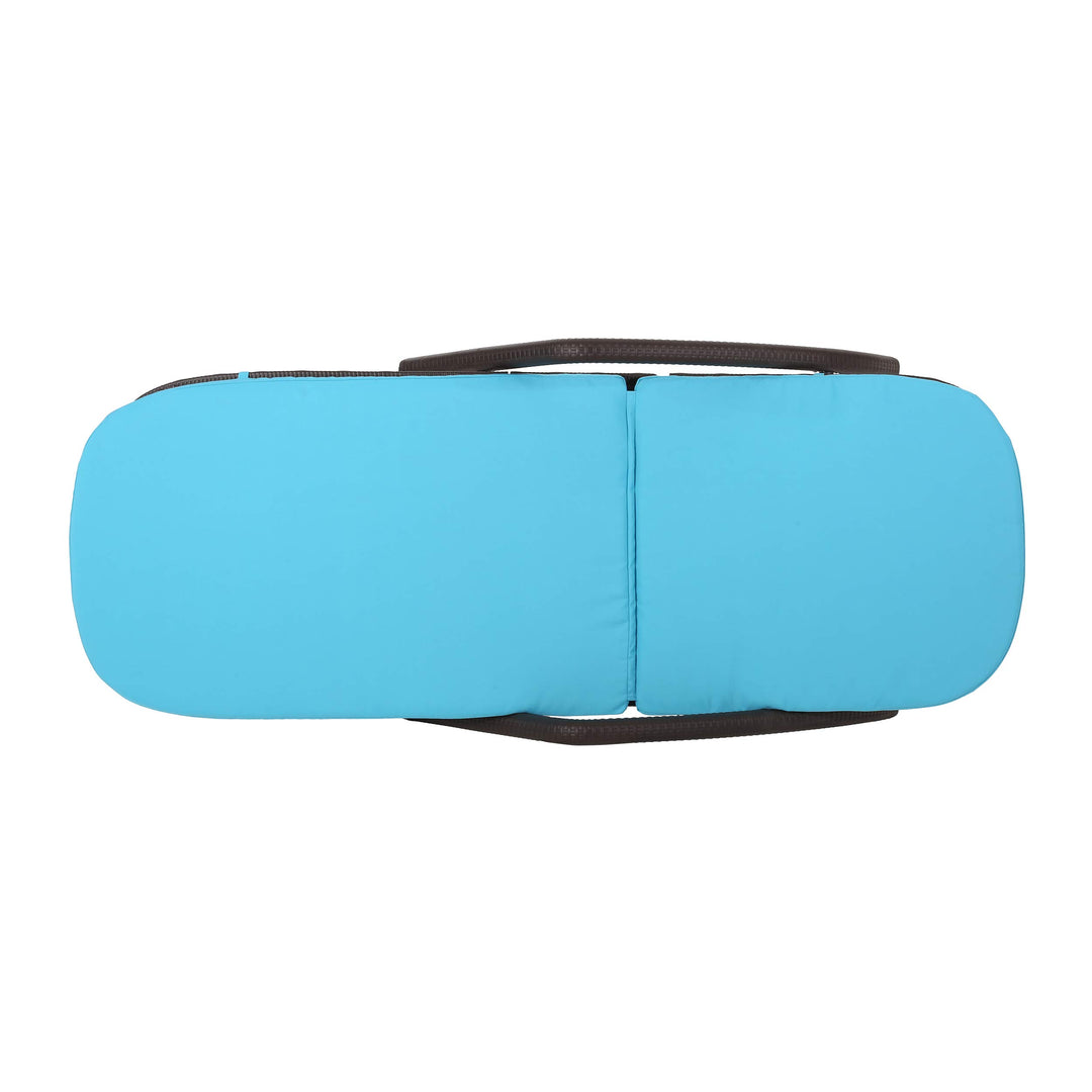 Christopher Knight Home Chaise Lounge Set Dark Brown + Blue - Diamond Home USA