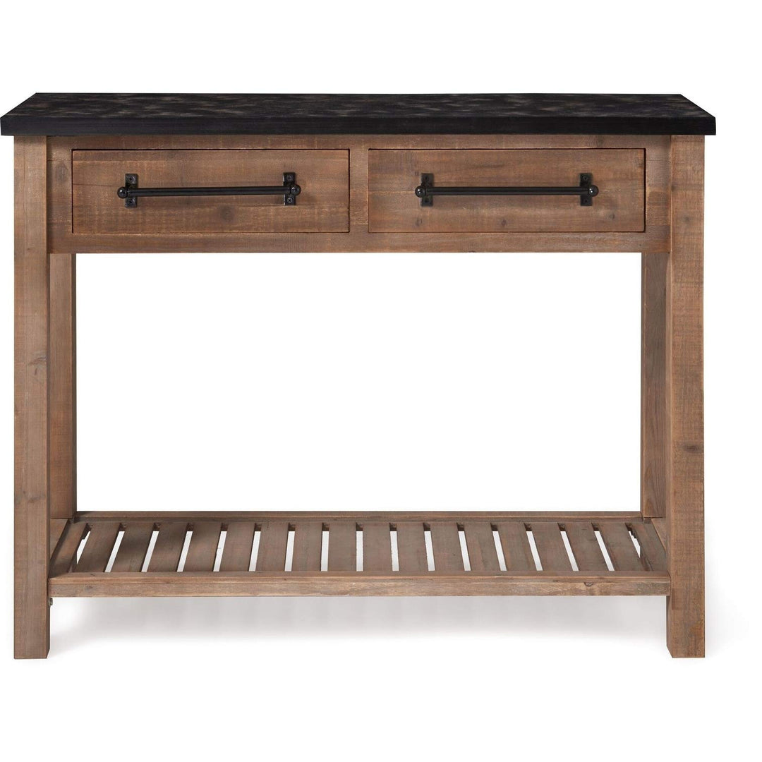 Brown Console Table Traditional Rectangle Wood Natural Finish - Diamond Home USA
