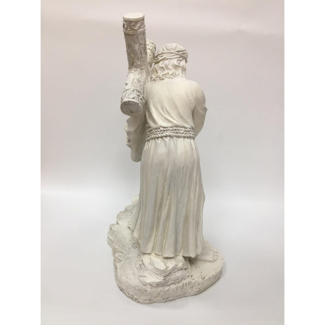 Jesus Crucifixion Statue White Religious Polyresin - Diamond Home USA