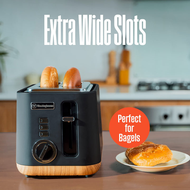 Westinghouse Scandinavian Design 2-Slice Toaster w/Wide Slots Removable Crumb - Diamond Home USA