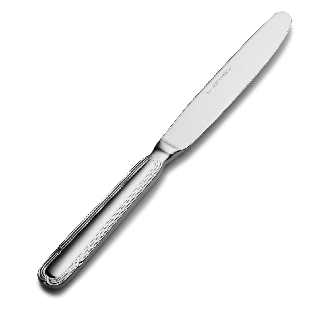 Bon Chef S812 Stainless Steel 18/8 Florence Solid Handle European Dinner Knife