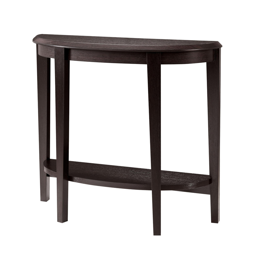 Contemporary Brown Decorative 1-Shelf Half-Moon Console Table Modern Cappuccino - Diamond Home USA