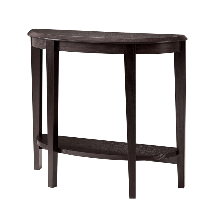Contemporary Brown Decorative 1-Shelf Half-Moon Console Table Modern Cappuccino - Diamond Home USA