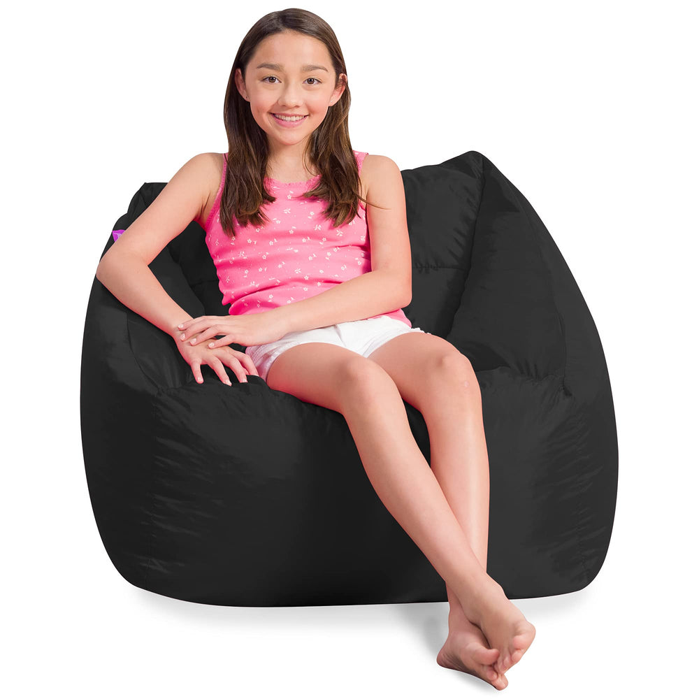 Posh Creations Coronado Bean Bag Boys and Girls Large Chair for Kids for Black
