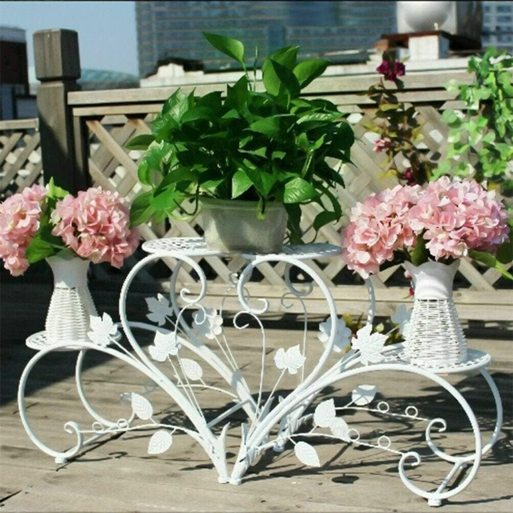 Classic Plant Stand Art Flower Pot Holder Rack Planter Outdoor Indoor White