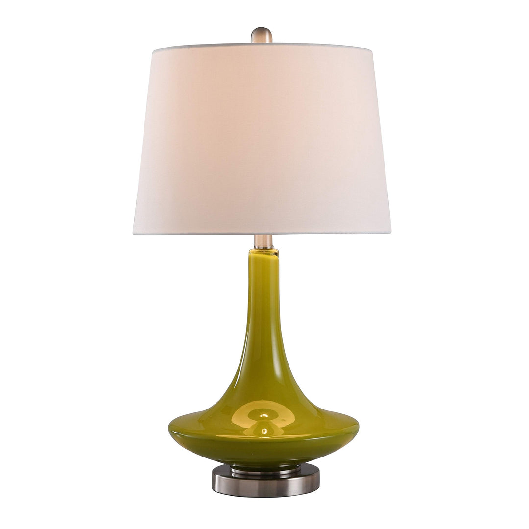 Green Table Lamp - White Hardback Fabric Shade Modern Contemporary - Diamond Home USA