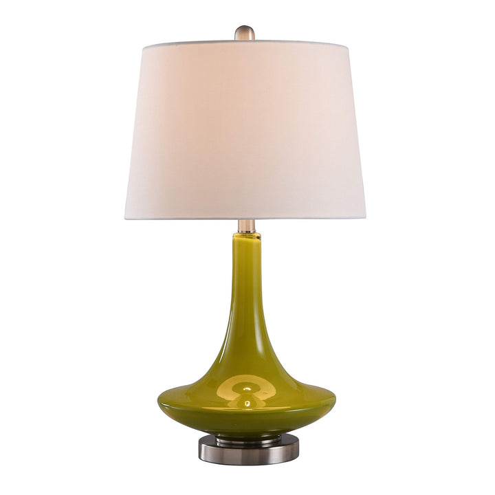 Green Table Lamp - White Hardback Fabric Shade Modern Contemporary - Diamond Home USA