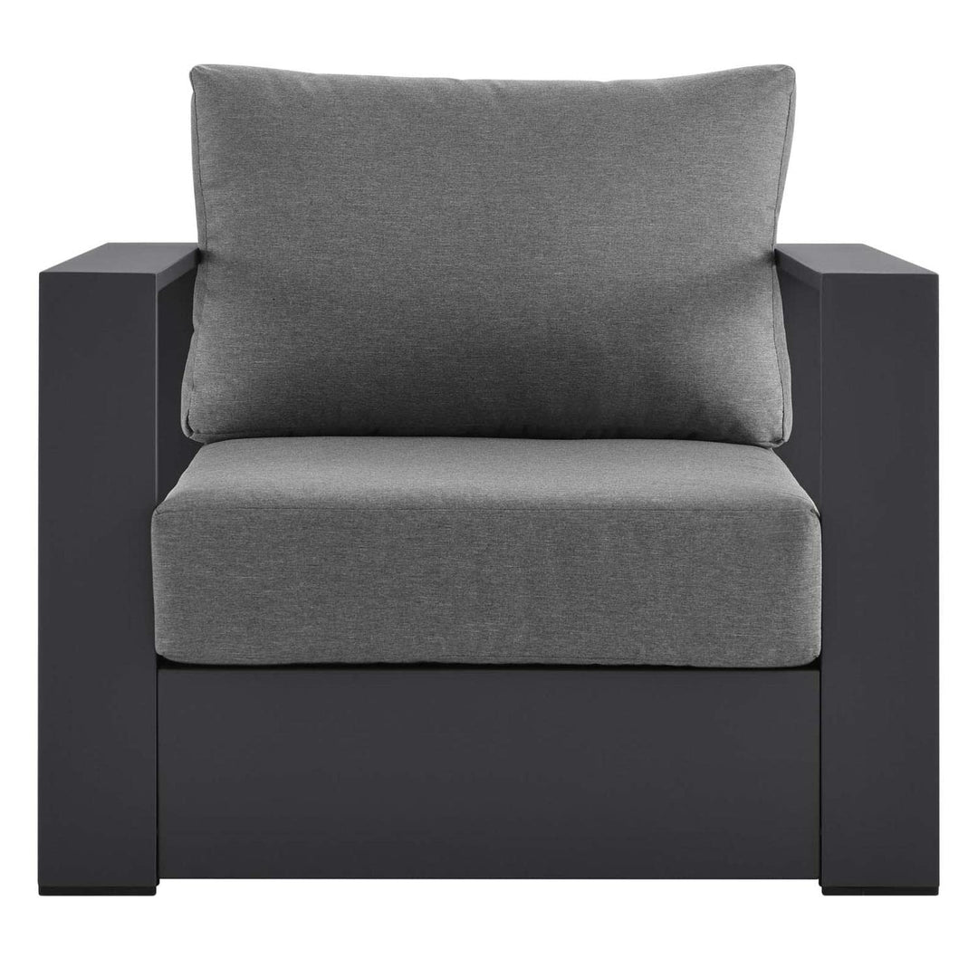 Modway Tahoe Modern Fabric/Aluminum Outdoor Armchair in White/Gray