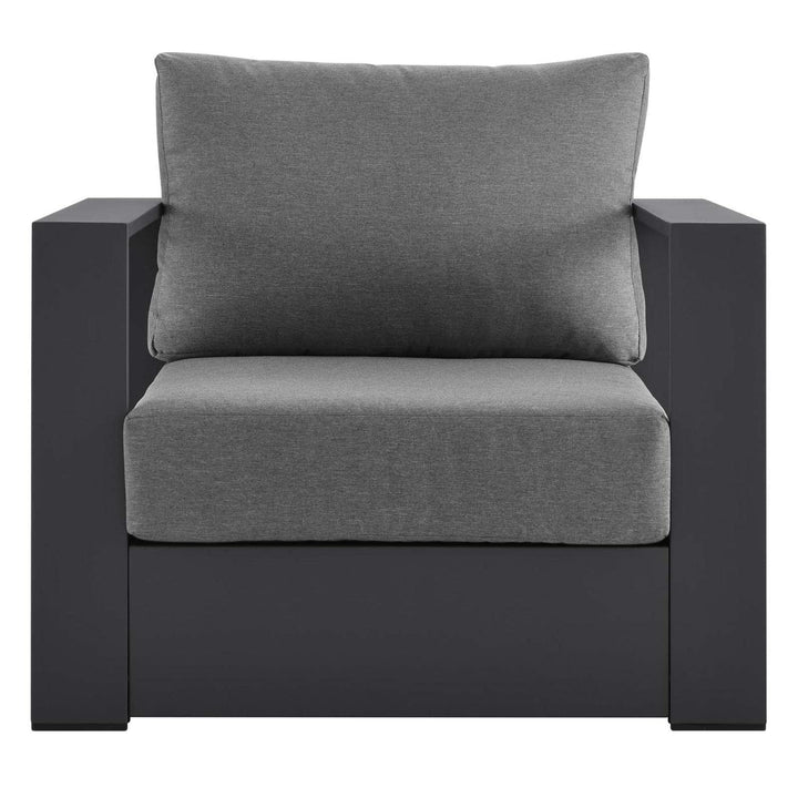 Modway Tahoe Modern Fabric/Aluminum Outdoor Armchair in White/Gray