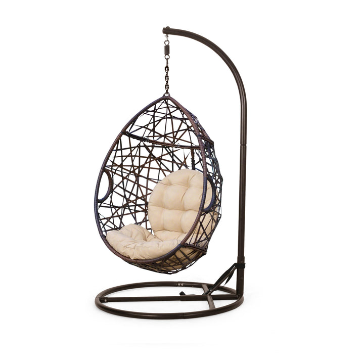 Christopher Knight Home CKH Wicker Tear Drop Hanging Chair Brown