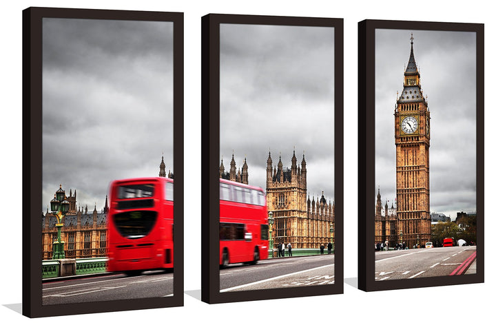 Picture Perfect International London Framed Plexiglass Wall Art Set of 3 - Diamond Home USA