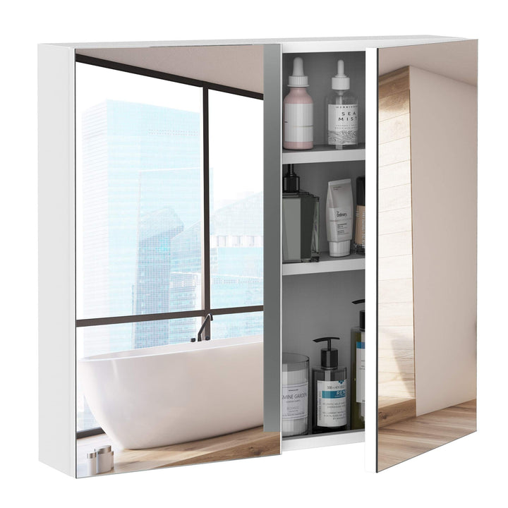 Wall Mounted Bathroom Medicine Cabinet with Mirror Steel Frame and Storage - Diamond Home USA