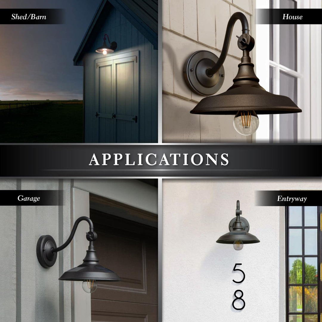 Classy Caps SBL738 Outdoor Dark Bronze Solar Powered Barn Light Vintage - Diamond Home USA