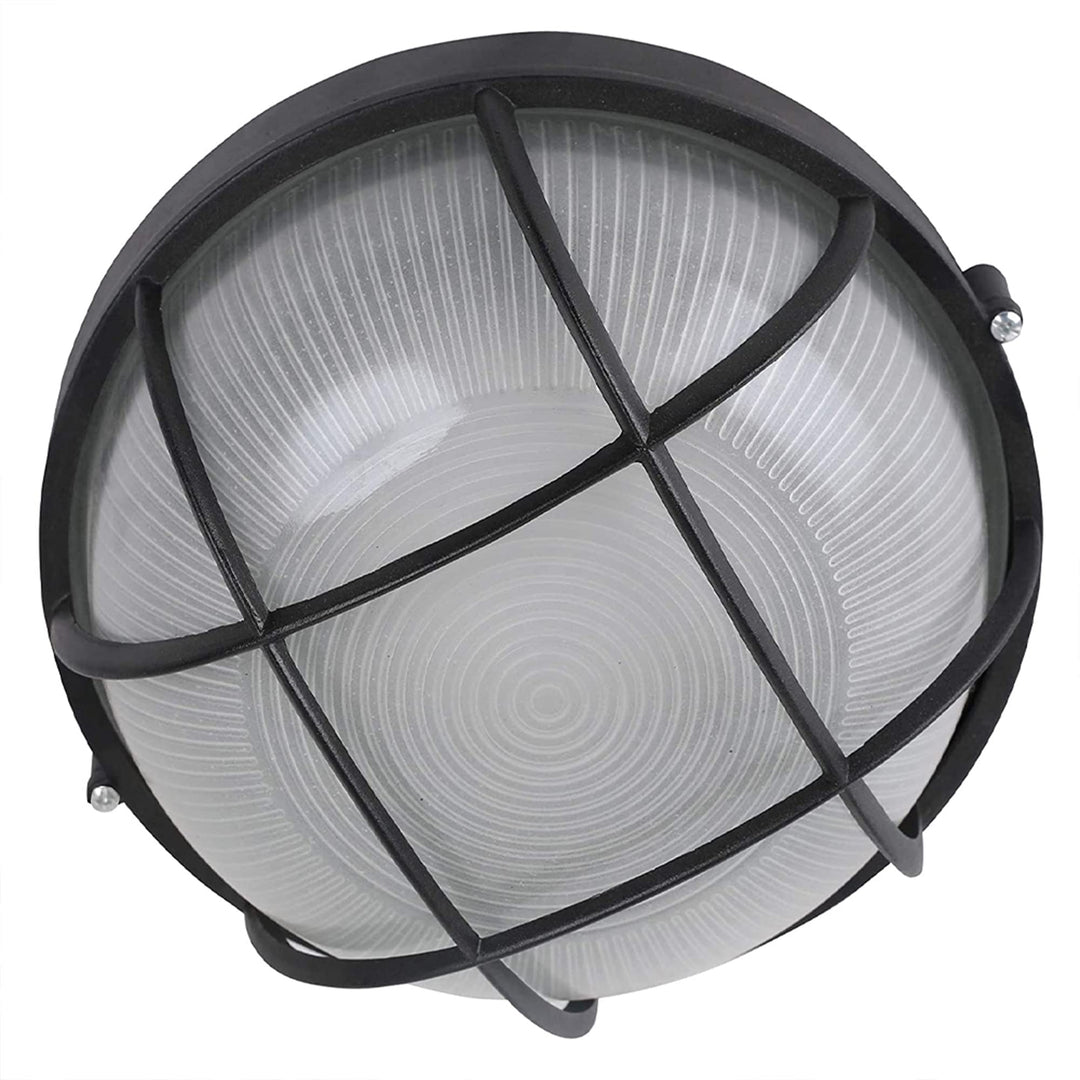 AA Warehousing 10 in. 1-Light LED Flush Mount Ceiling Light in Black Finish with - Diamond Home USA