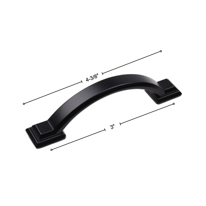 10-Pack 3-inch Center Arched Cabinet Pull Matte Black Modern Contemporary Zinc - Diamond Home USA