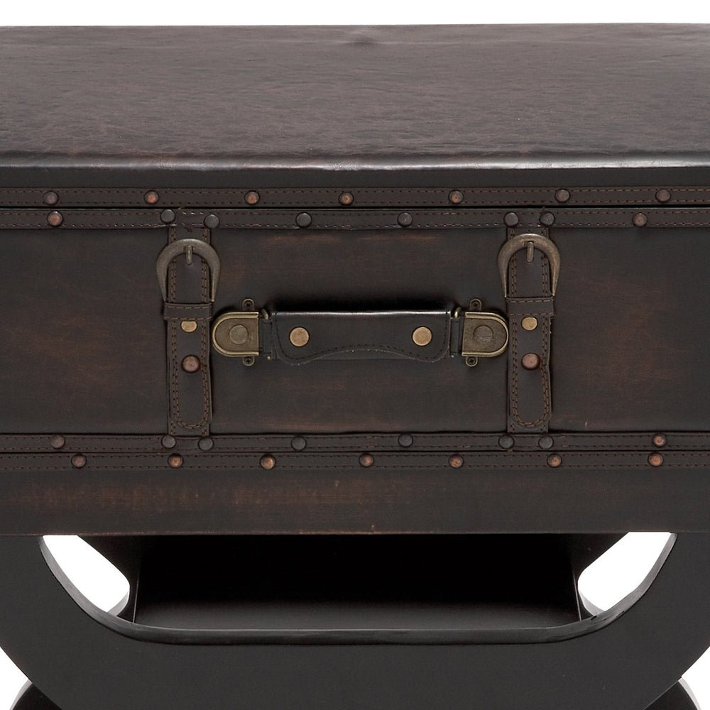 Urban Designs Imported Olde London Suitcase Accent and End Table Small Espresso - Diamond Home USA