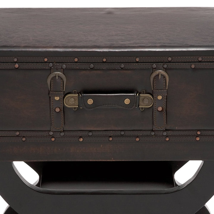 Urban Designs Imported Olde London Suitcase Accent and End Table Small Espresso - Diamond Home USA