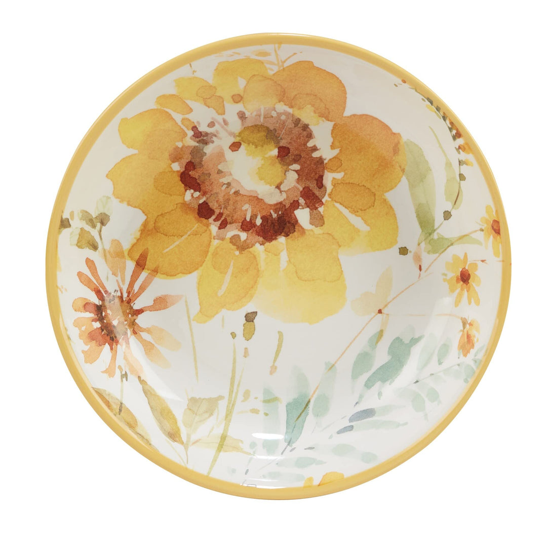 24 Oz. Soup/cereal Bowls Set Of 4 9" Dia X 2" Multi Color Off/White Orange - Diamond Home USA