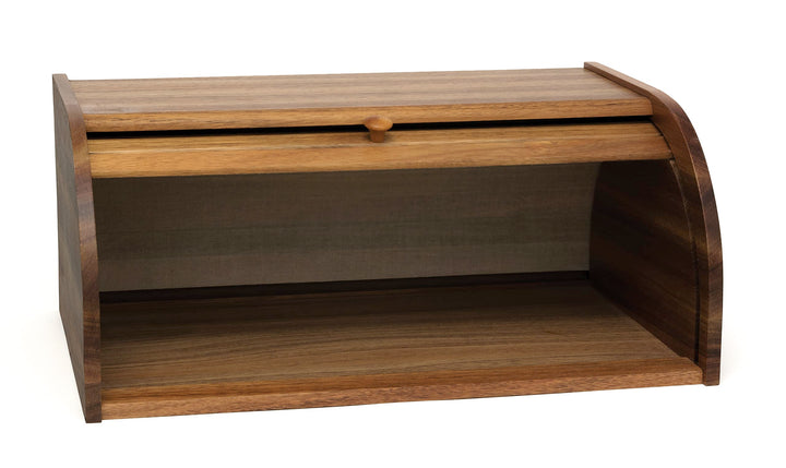 Lipper International Acacia Wood Rolltop Bread Box 16" x 10-3/4" x 7" - Diamond Home USA