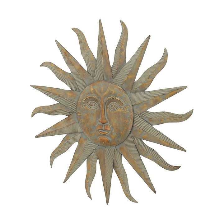 Modern Iron Sun-Inspired Wall Decor Grey Bohemian Eclectic - Diamond Home USA