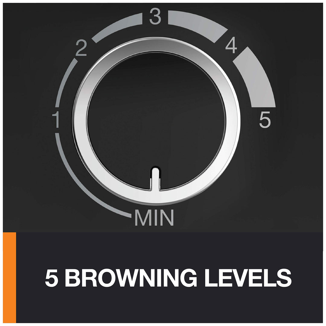 KRUPS: Waffle Maker Stainless Steel 4 Slices 1200 Watts Square 5 Browning Levels - Diamond Home USA