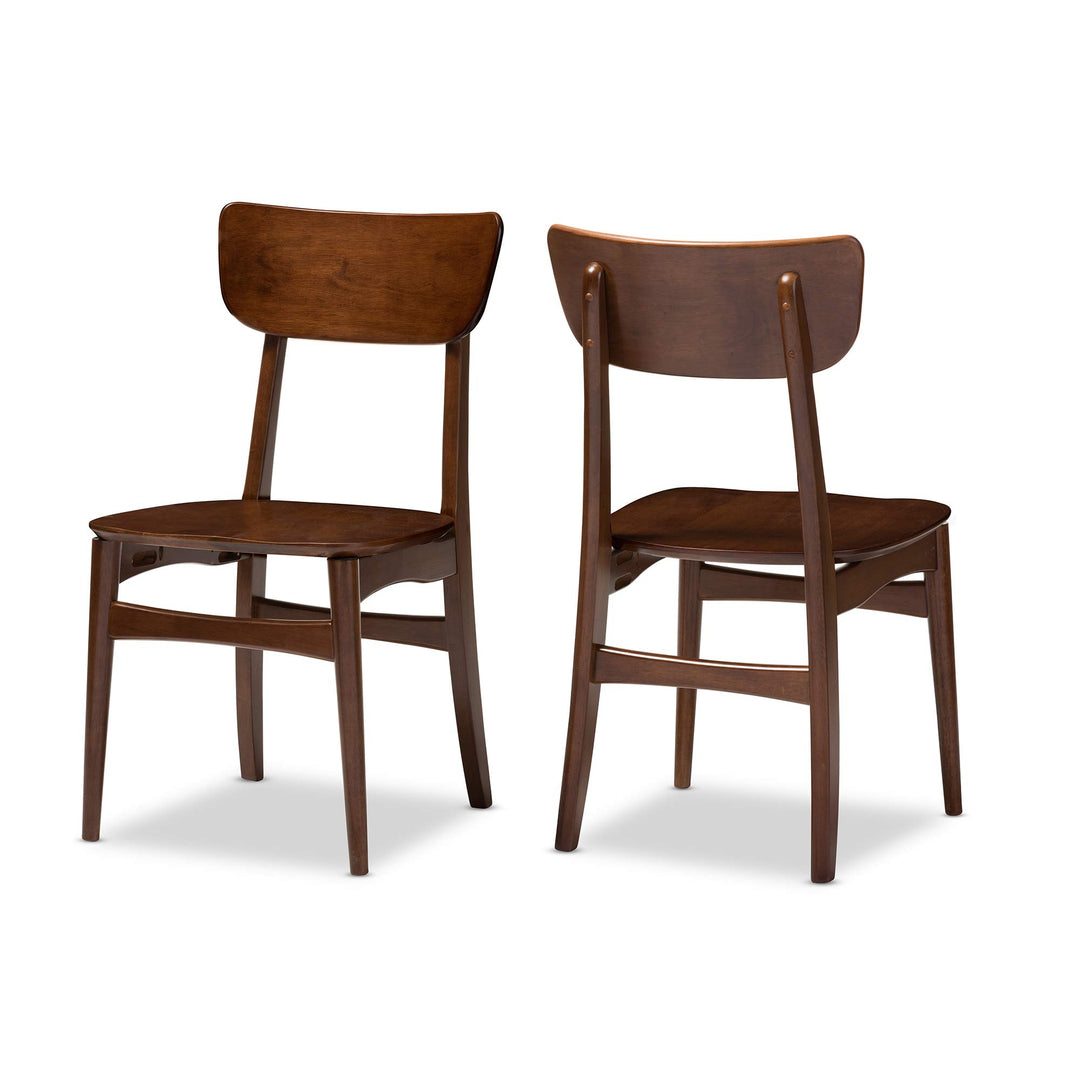 Baxton Studio Set of 2 Netherlands Mid-Century Modern Scandinavian Style Dark - Diamond Home USA